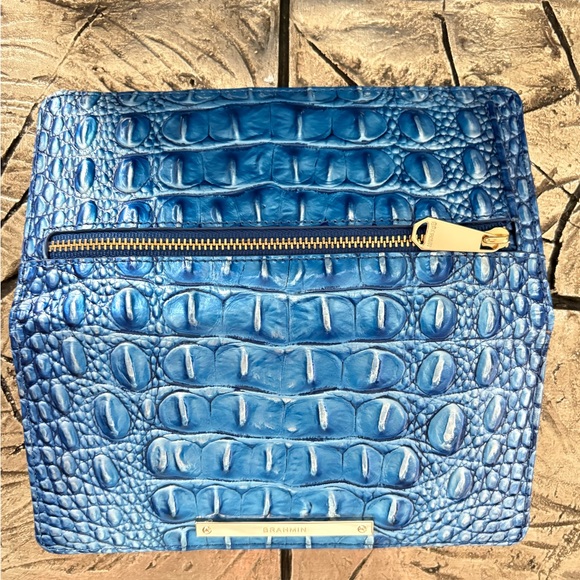 Brahmin Vibrant Blue Embossed Crossbody Bag